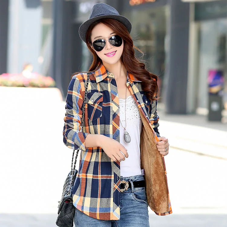 Winter Plaid Velvet Jacket