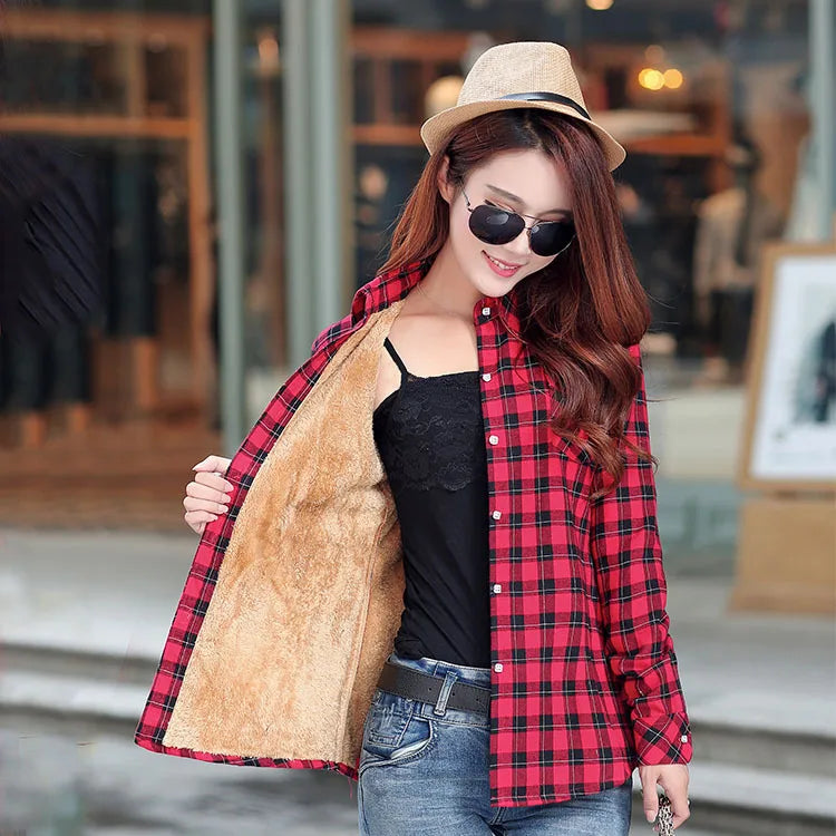 Winter Plaid Velvet Jacket