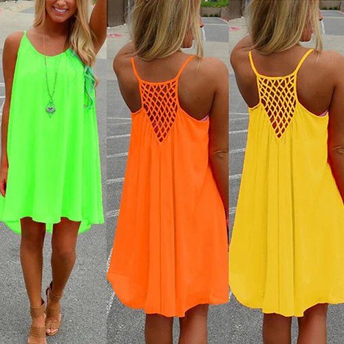 Sleeveless, Backless Beach Dress