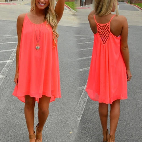 Sleeveless, Backless Beach Dress