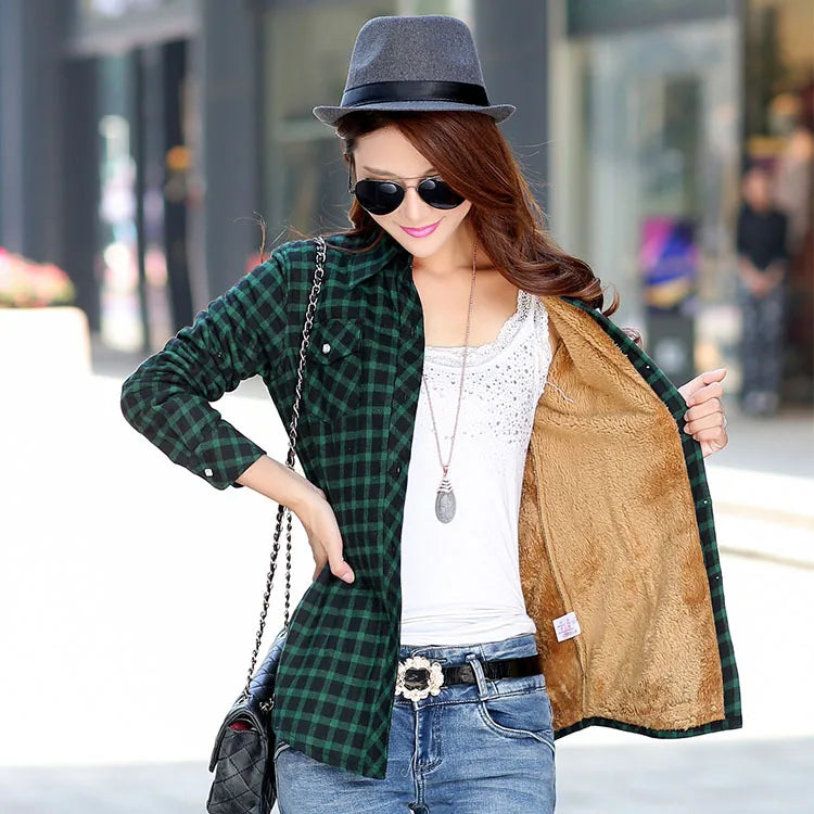 Winter Plaid Velvet Jacket