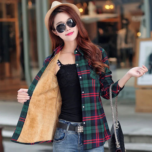 Winter Plaid Velvet Jacket