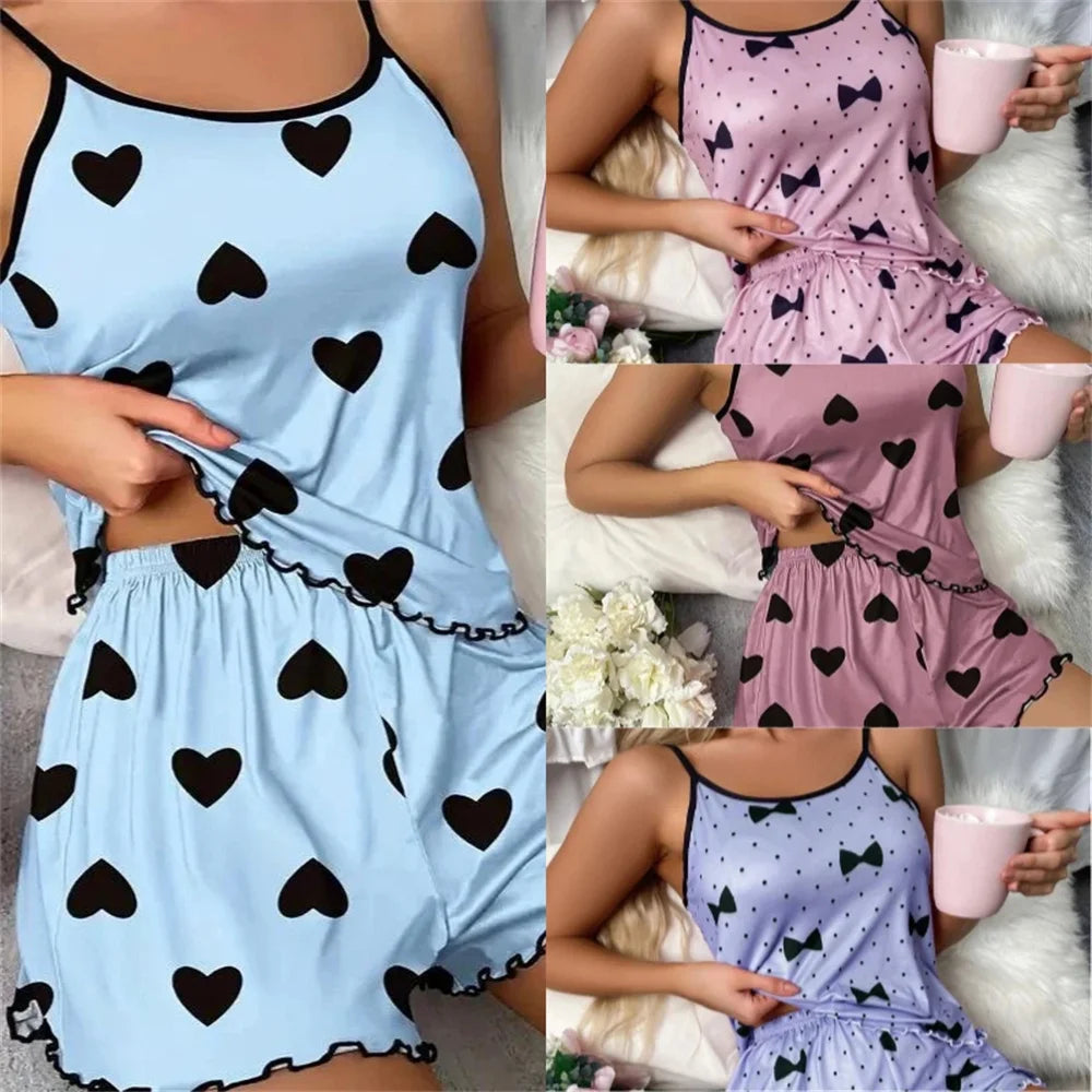 Heart-Shaped 2 Piece Pajama Sets