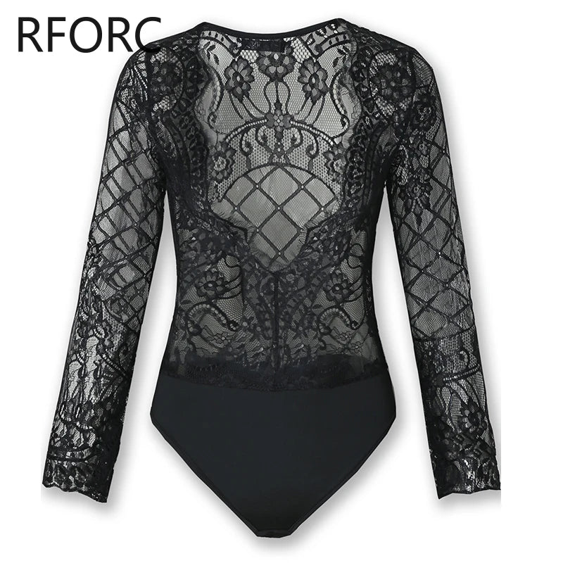 Lace Long Sleeves V Neck