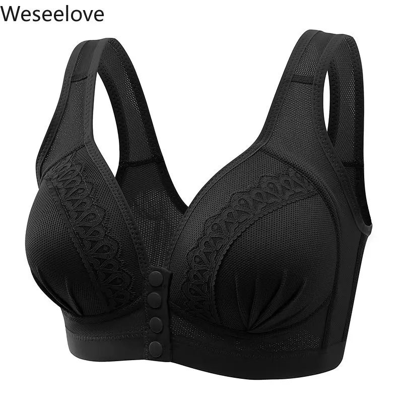 Sexy Front Closure Bra Women Front Fastening Bra Wireless Bras for Women Push Up Lingerie Plus Size Brassiere No Steel Ring Bra