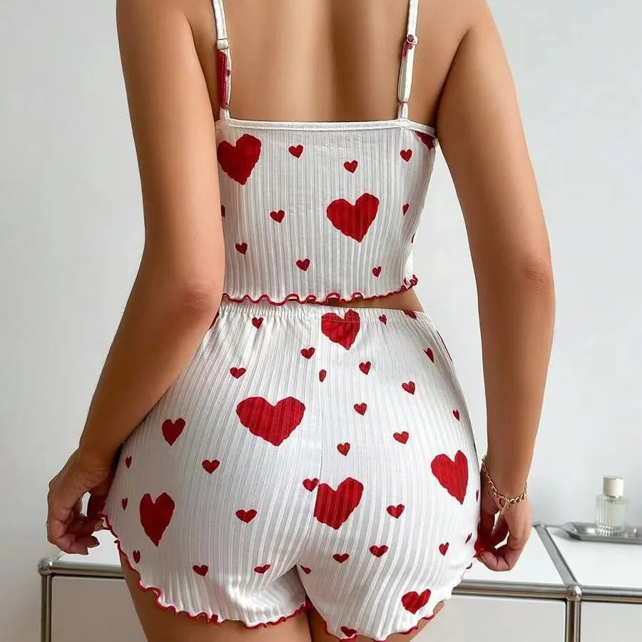 Two Piece Heart Pajama Set