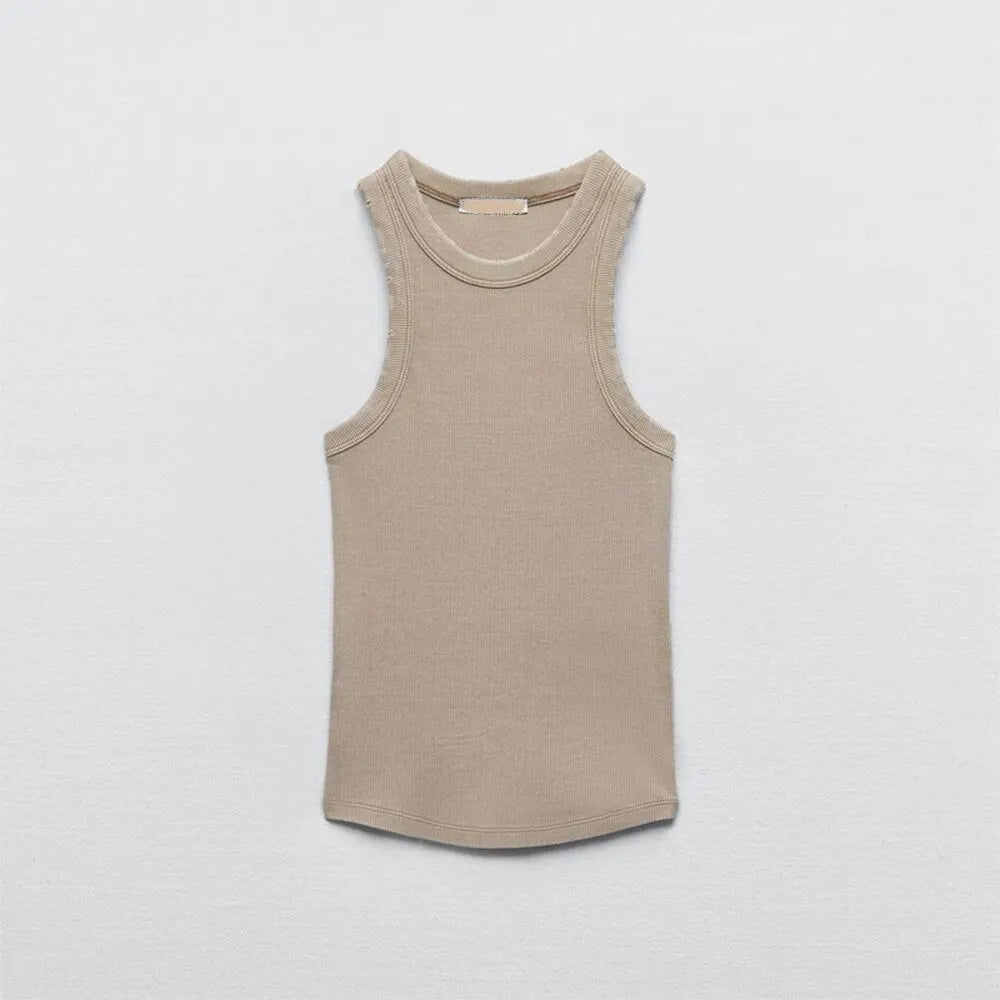 New Water Wash Simple Retro Tank Top