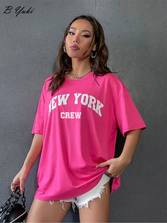 O-neck New York Letter Printed T- Shirt