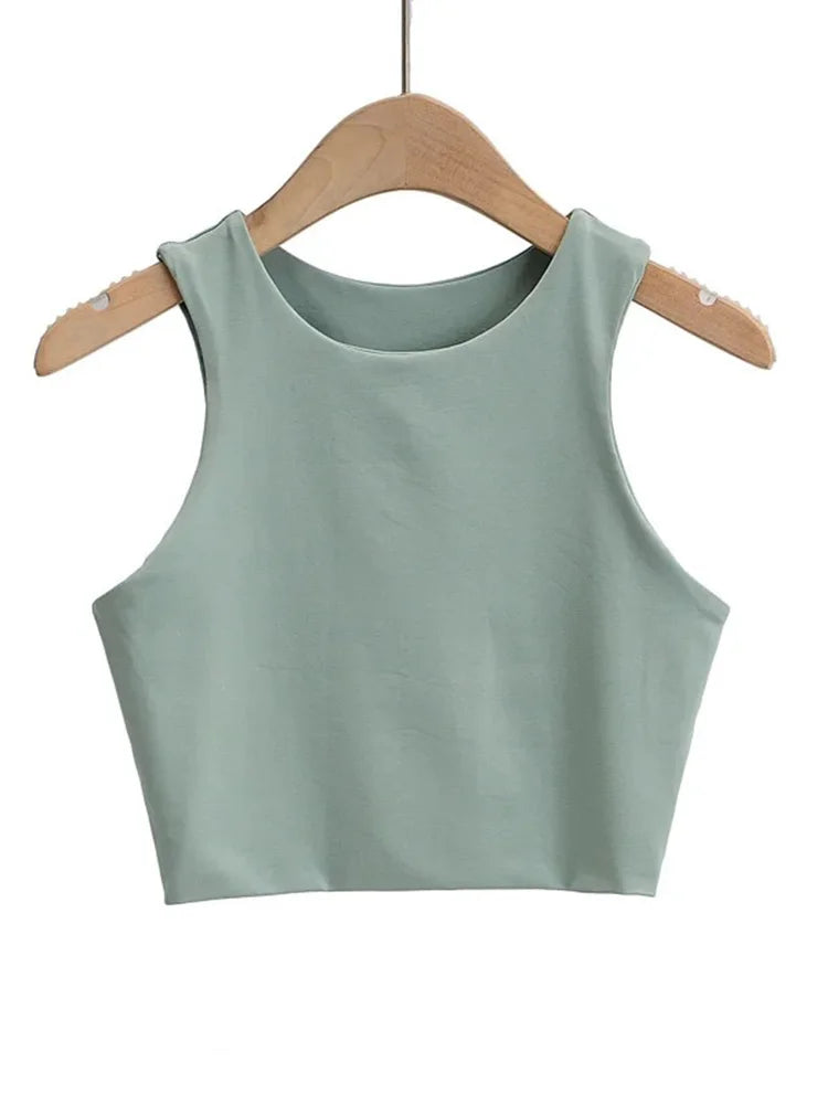 Summer Fashion Women Sexy Slim Tops O-neck Sleeveless Double Nylon Ladies Good Quality Tank Tops 6 Colors