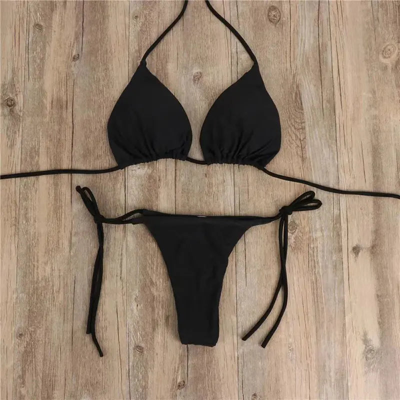 Summer Swimsuit Women Sexy Bikini Set Push-up Padded Bra Thong Two Pieces Swimwear Beachwear Bathing Suit female sexy swimsuits