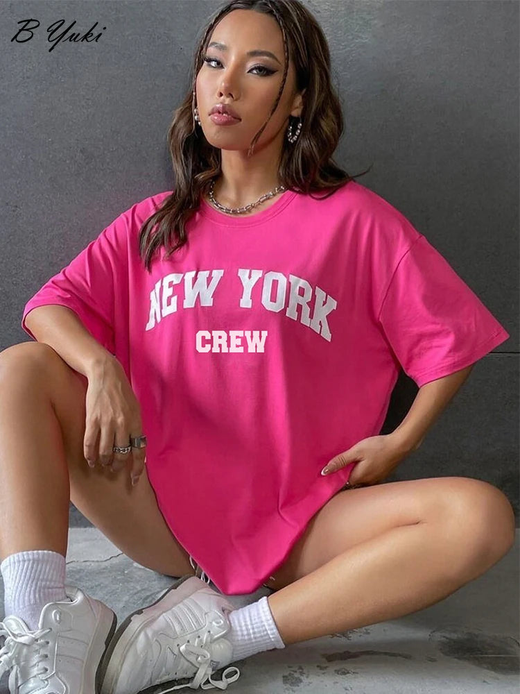 O-neck New York Letter Printed T- Shirt