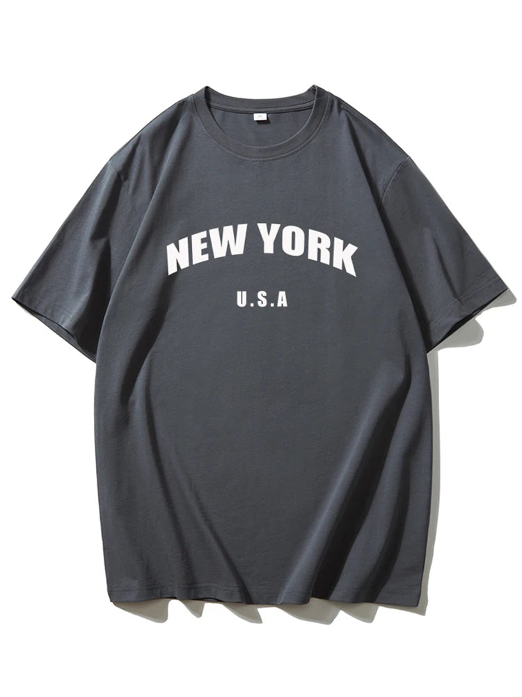 New York Letter Print T-shirts