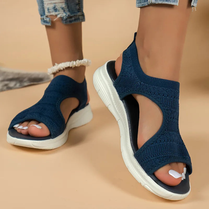 Women Summer Shoes 2024 New Mesh Fish Platform Sandals Women's Open Toe Wedge Sandals Ladies Light Casual Shoes Zapatillas Muje