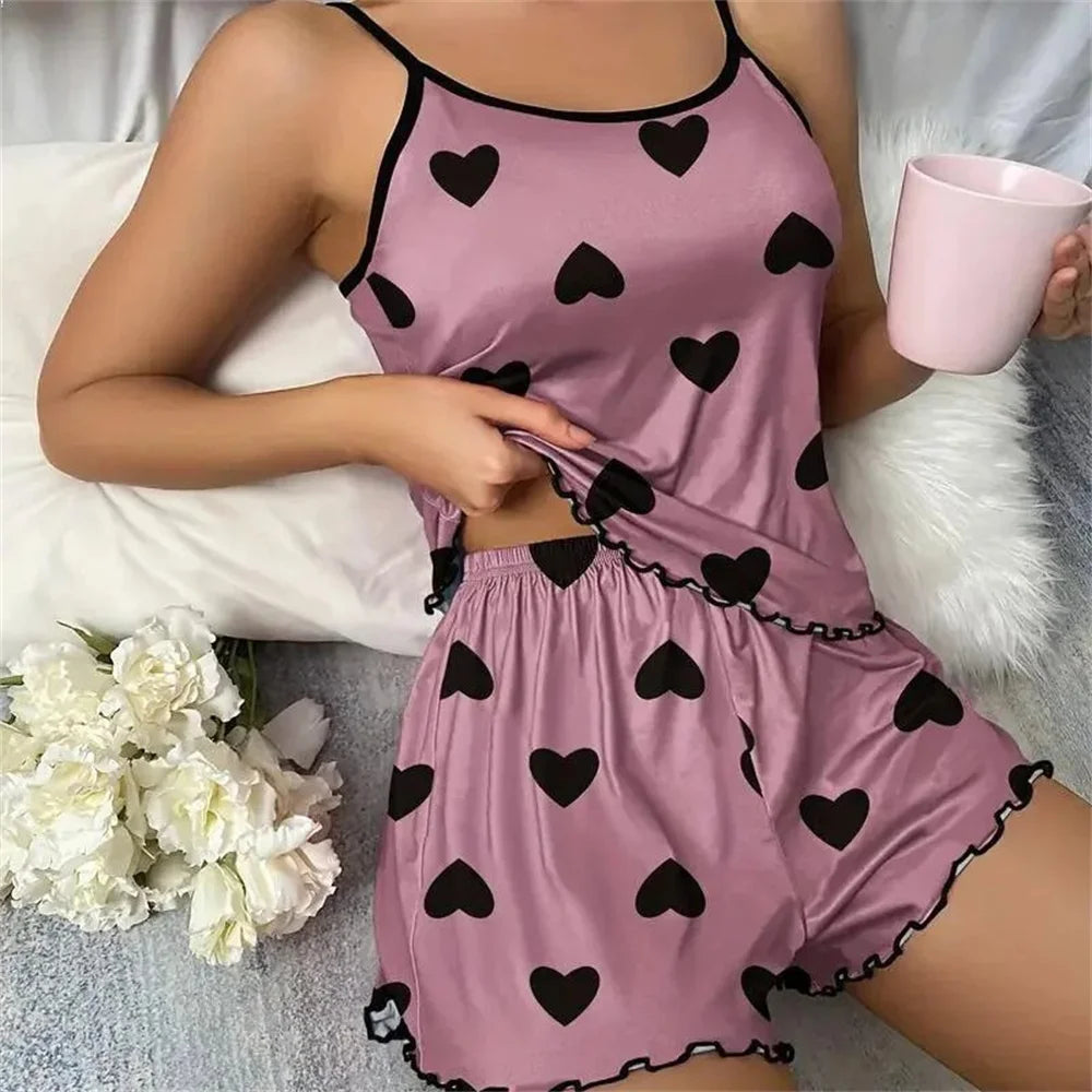 Heart-Shaped 2 Piece Pajama Sets